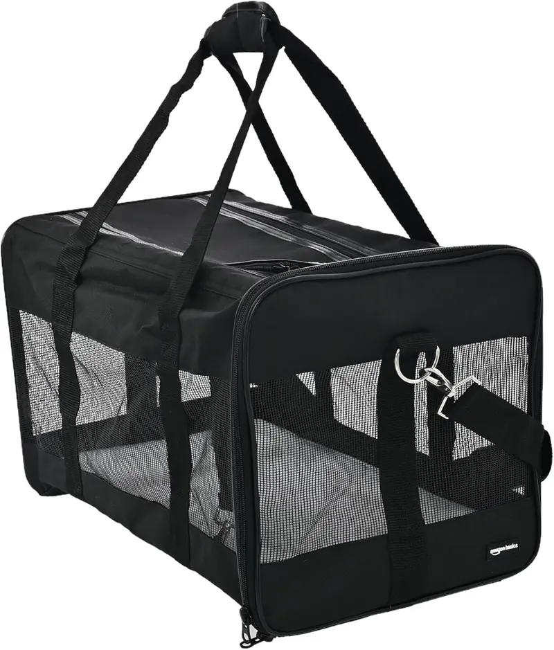 Amazon Basics Soft-Sided Mesh Carrier (Medium) soft sided pet carrier, manufacturer product photo